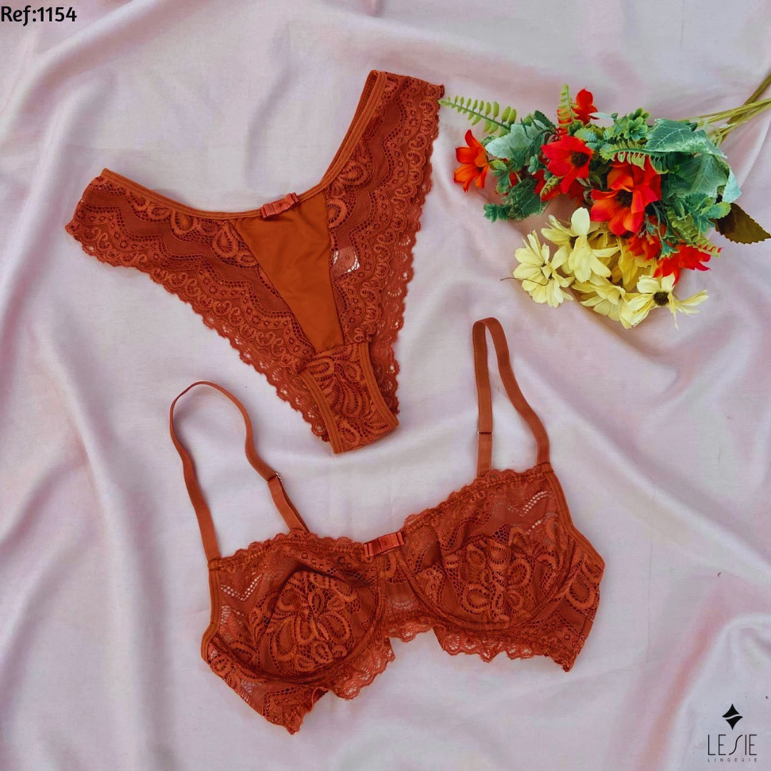 Conjunto Essencia na cor Terracota